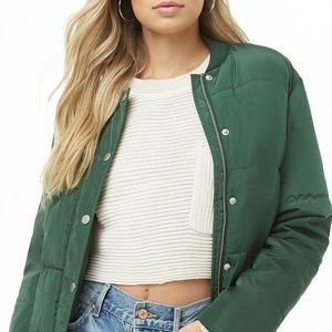 Green puffer jacket